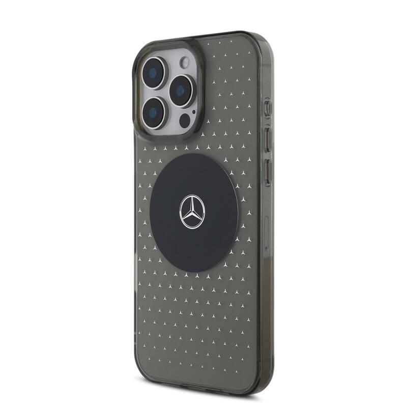 Apple iPhone 16 Pro Max Case Mercedes Benz Original Licensed Magsafe Charging Feature Star Pattern Transparent Cover - 3