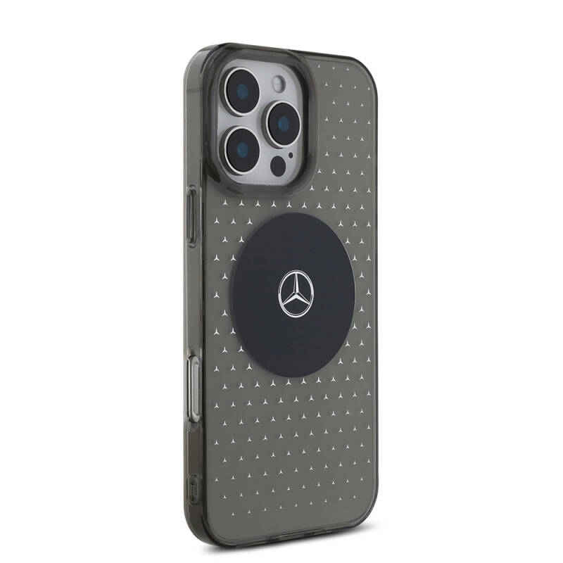 Apple iPhone 16 Pro Max Case Mercedes Benz Original Licensed Magsafe Charging Feature Star Pattern Transparent Cover - 5