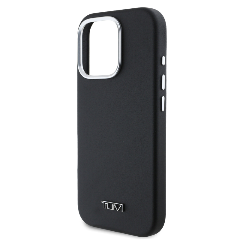 Apple iPhone 16 Pro Max Case TUMI Original Licensed Magsafe Charging Featured Metal Text Logo PU Leather Cover - 5