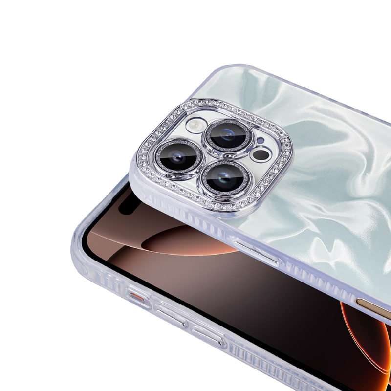 Apple iPhone 16 Pro Max Case with Airbag, Zore Esila Cover with Shiny Stone Detail Design - 4