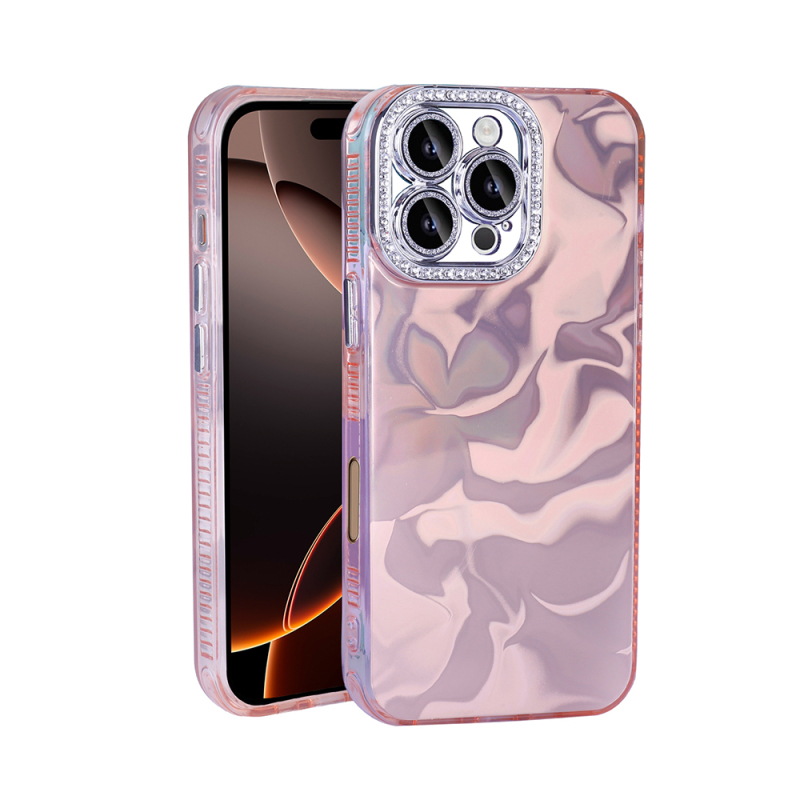 Apple iPhone 16 Pro Max Case with Airbag, Zore Esila Cover with Shiny Stone Detail Design - 1