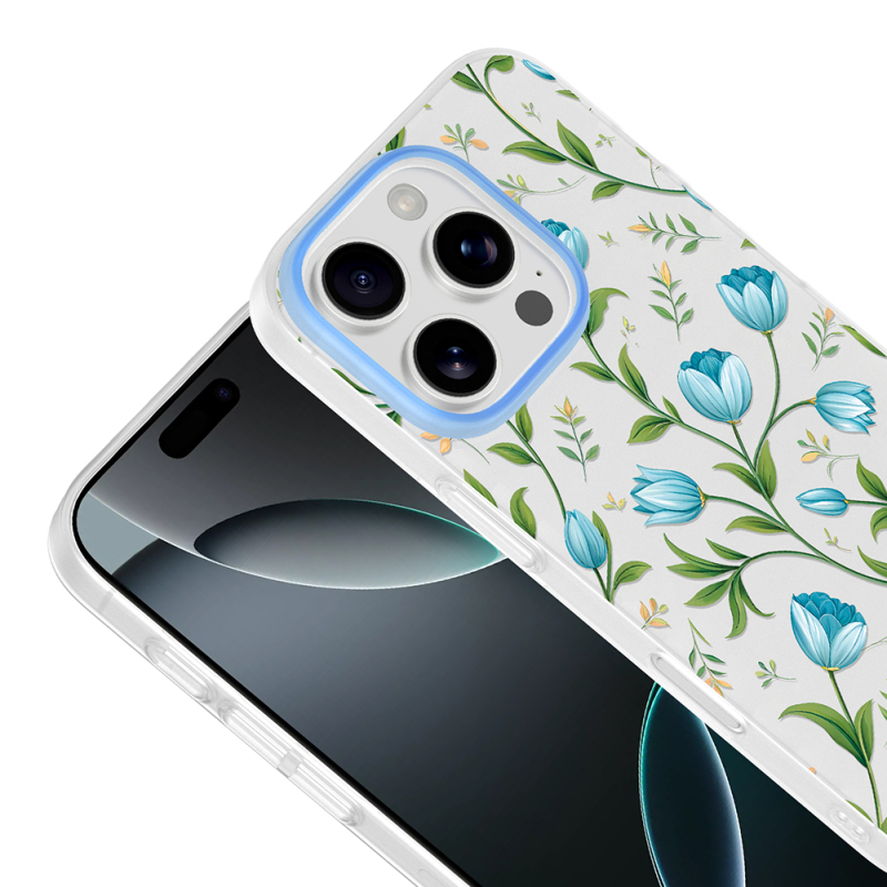 Apple iPhone 16 Pro Max Case with Camera Protector, Patterned Zore Clip Cover - 9