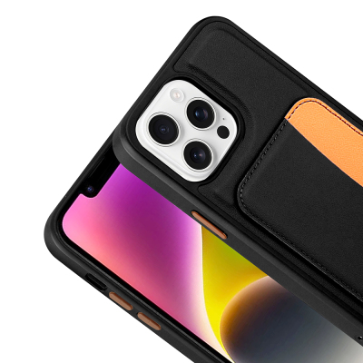 Apple iPhone 16 Pro Max Case with Card Holder Zore X-Card Silicone Cover - 12