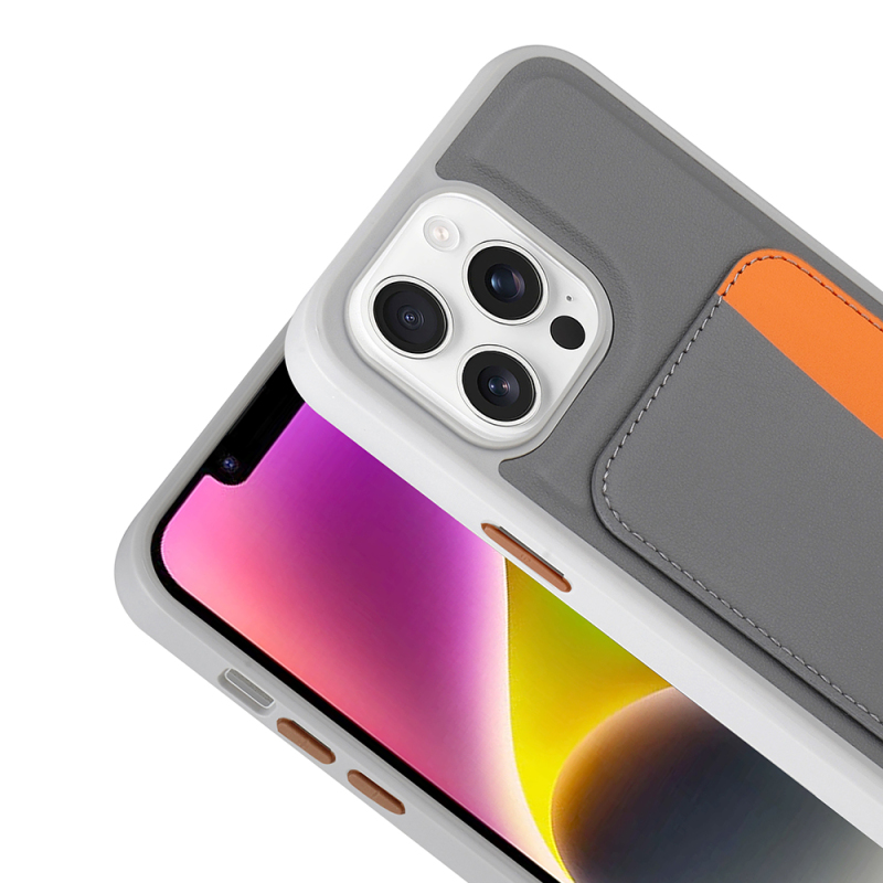 Apple iPhone 16 Pro Max Case with Card Holder Zore X-Card Silicone Cover - 16