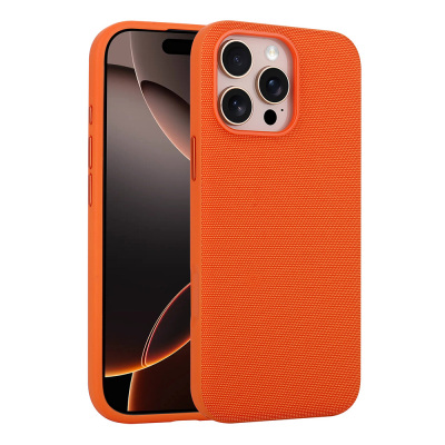 Apple iPhone 16 Pro Max Case with M-Safe Charging Feature, Fabric Design, Zore Miami Hard PC Cover - 1