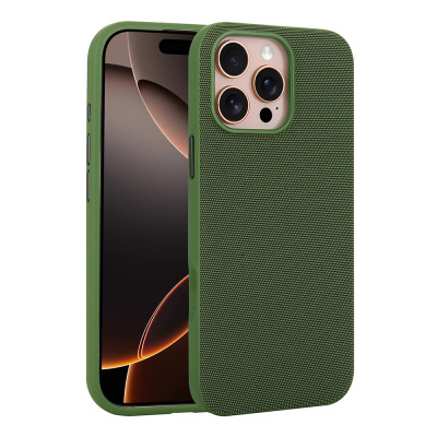 Apple iPhone 16 Pro Max Case with M-Safe Charging Feature, Fabric Design, Zore Miami Hard PC Cover - 2