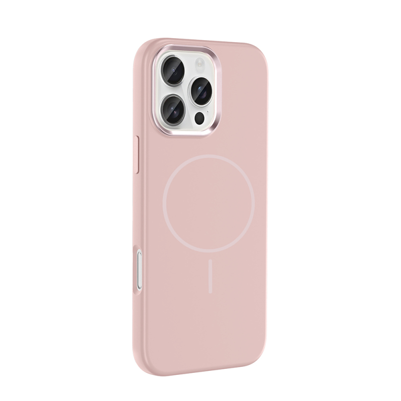 Apple iPhone 16 Pro Max Case with M-Safe Charging Feature, Metal Camera Frame, Zore Edi Silicone Cover - 12
