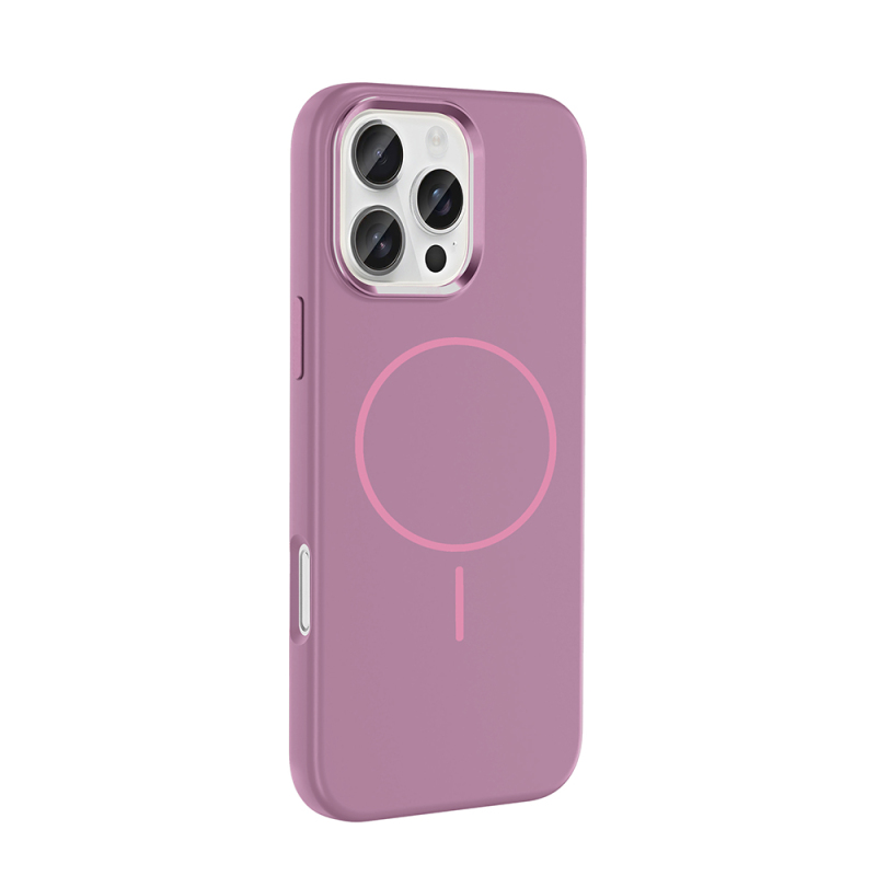 Apple iPhone 16 Pro Max Case with M-Safe Charging Feature, Metal Camera Frame, Zore Edi Silicone Cover - 20