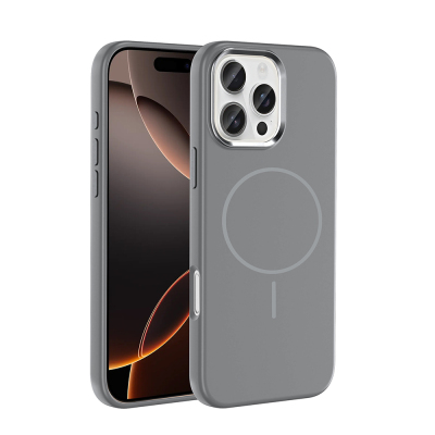 Apple iPhone 16 Pro Max Case with M-Safe Charging Feature, Metal Camera Frame, Zore Edi Silicone Cover - 5