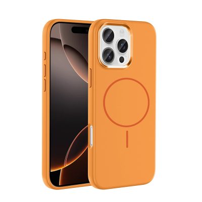 Apple iPhone 16 Pro Max Case with M-Safe Charging Feature, Metal Camera Frame, Zore Edi Silicone Cover - 6