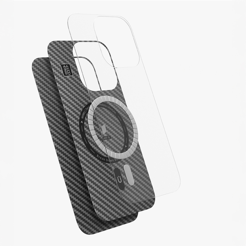 Apple iPhone 16 Pro Max Case Wiwu DCC-206 Magsafe Charging Feature Camera Stand Aramid Fiber Design Cover - 10