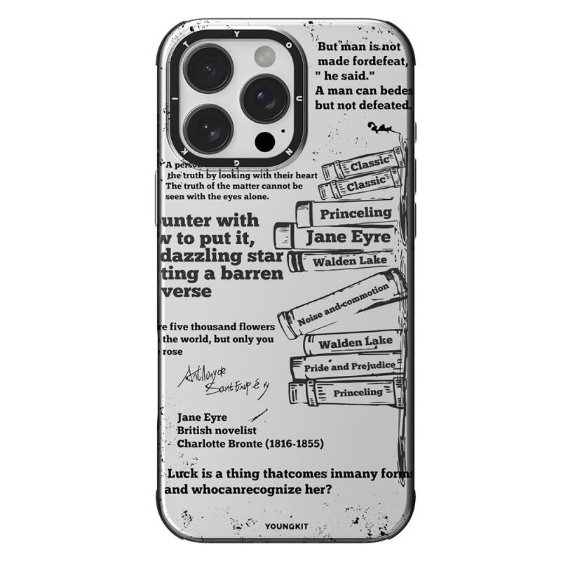 Apple iPhone 16 Pro Max Case YoungKit Magsafe Charging Feature Literary Series Classic Cover - 5