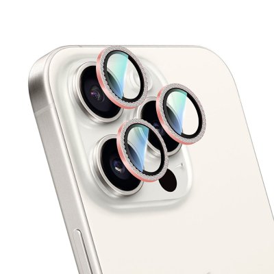 Apple iPhone 16 Pro Max CaseWorld Alloy Sparkling Diamond Serisi Taşlı Lens Koruyucu - 2