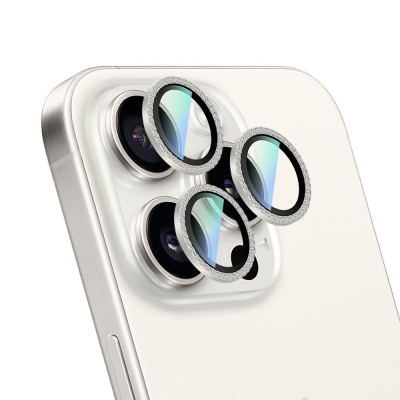 Apple iPhone 16 Pro Max CaseWorld Alloy Sparkling Diamond Serisi Taşlı Lens Koruyucu - 3