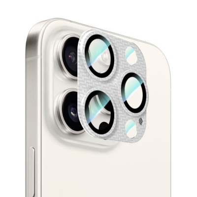 Apple iPhone 16 Pro Max CaseWorld Karbon Fiber Serisi Anti Reflective Ultra Clear Full Kamera Lens Koruyucu - 1