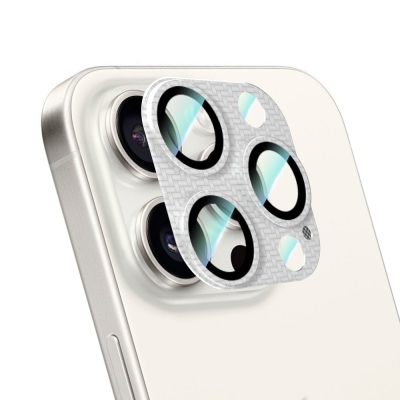 Apple iPhone 16 Pro Max CaseWorld Karbon Fiber Serisi Anti Reflective Ultra Clear Full Kamera Lens Koruyucu - 2