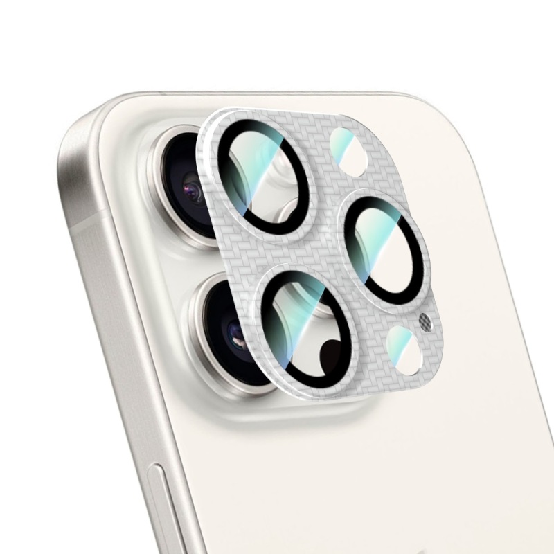 Apple iPhone 16 Pro Max CaseWorld Karbon Fiber Serisi Anti Reflective Ultra Clear Full Kamera Lens Koruyucu - 2