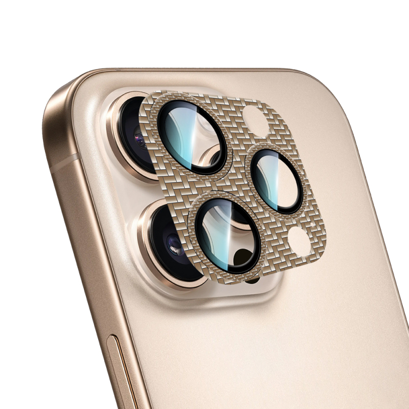 Apple iPhone 16 Pro Max CaseWorld Karbon Fiber Serisi Anti Reflective Ultra Clear Full Kamera Lens Koruyucu - 3