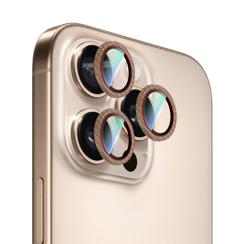 Apple iPhone 16 Pro Max CaseWorld Karbon Fiber Serisi Anti Reflective Ultra Clear Kamera Lens Koruyucu - 1