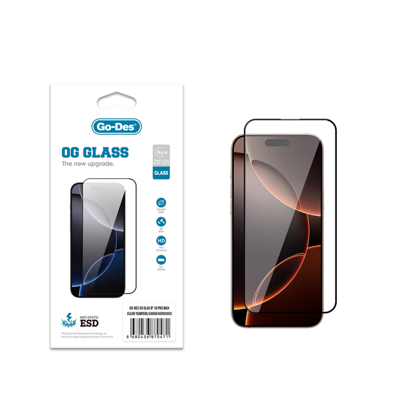 Apple iPhone 16 Pro Max Go Des OG Glass Antistatic Tempered Glass Screen Protector - 2