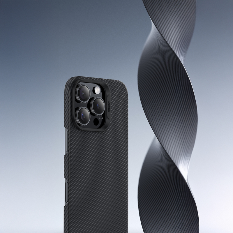 Apple iPhone 16 Pro Max Kılıf Benks M-safe Şarj Özellikli Metal Kamera Çerçeveli Magnetik ArmorAir 600D Kevlar Fiber Kapak - 7