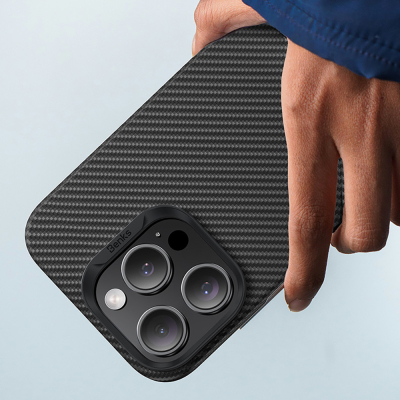 Apple iPhone 16 Pro Max Kılıf Benks M-safe Şarj Özellikli Metal Kamera Çerçeveli Magnetik ArmorAir 600D Kevlar Fiber Kapak - 12