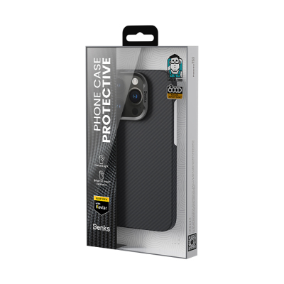 Apple iPhone 16 Pro Max Kılıf Benks M-safe Şarj Özellikli Metal Kamera Çerçeveli Magnetik ArmorAir 600D Kevlar Fiber Kapak - 14