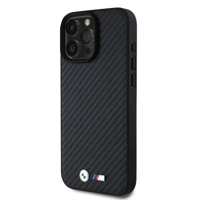 Apple iPhone 16 Pro Max Kılıf BMW Orjinal Lisanslı Karbon Fiber Tasarımlı ve Metal Logolu PU Deri Kapak - 3