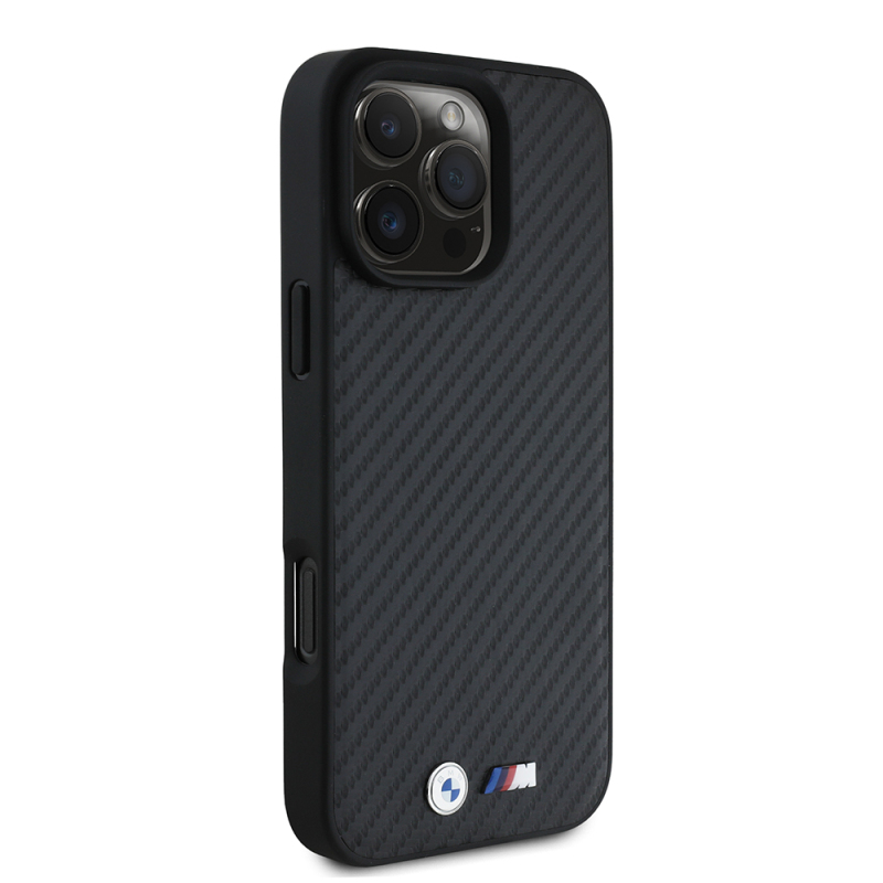 Apple iPhone 16 Pro Max Kılıf BMW Orjinal Lisanslı Karbon Fiber Tasarımlı ve Metal Logolu PU Deri Kapak - 5