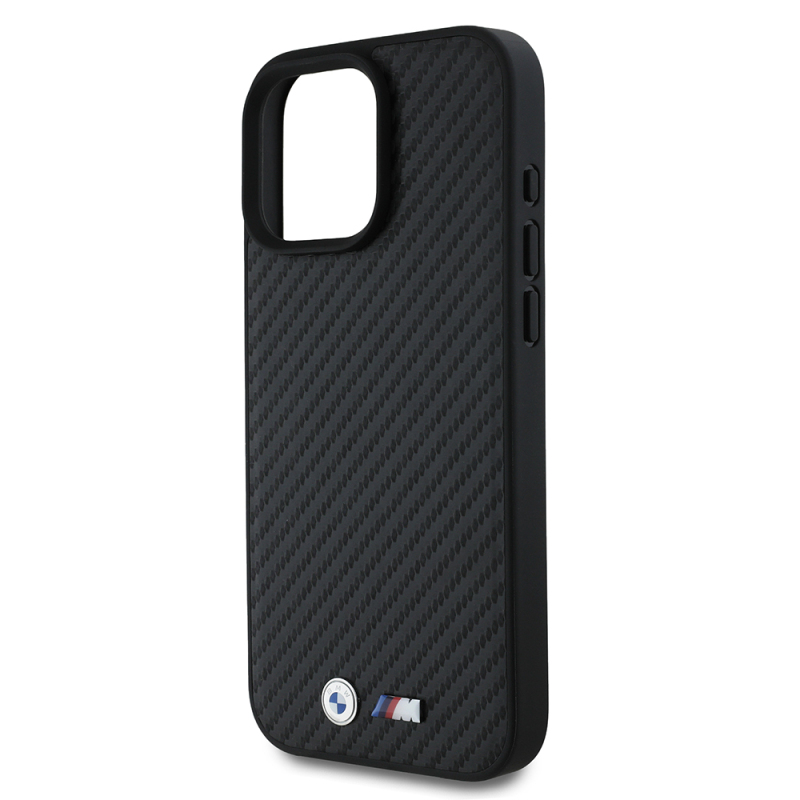 Apple iPhone 16 Pro Max Kılıf BMW Orjinal Lisanslı Karbon Fiber Tasarımlı ve Metal Logolu PU Deri Kapak - 7