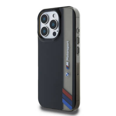 Apple iPhone 16 Pro Max Kılıf BMW Orjinal Lisanslı M Logolu Üç Renk Çizgili Motorsport Vertical Stripe Kapak - 3