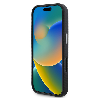 Apple iPhone 16 Pro Max Kılıf BMW Orjinal Lisanslı Tam Sarılmış Karbon Tasarımlı Metal Logo Suni Deri Kapak - 6