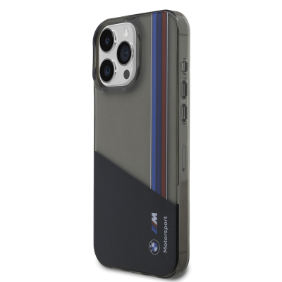 Apple iPhone 16 Pro Max Kılıf BMW Orjinal Lisanslı Yarı Transparan M Dizayn Çizgili Kapak - 6