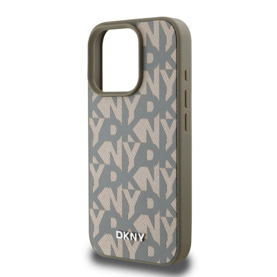 Apple iPhone 16 Pro Max Kılıf DKNY Orjinal Lisanslı M-safe Şarj Özellikli 3D Yazılı Grid Pattern Kapak - 8