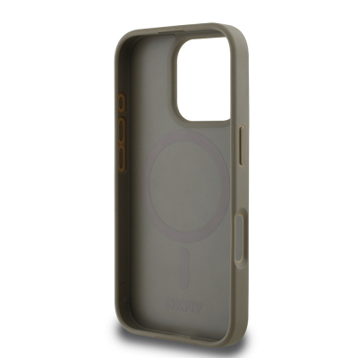 Apple iPhone 16 Pro Max Kılıf DKNY Orjinal Lisanslı M-safe Şarj Özellikli 3D Yazılı Grid Pattern Kapak - 9