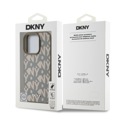 Apple iPhone 16 Pro Max Kılıf DKNY Orjinal Lisanslı M-safe Şarj Özellikli 3D Yazılı Grid Pattern Kapak - 10