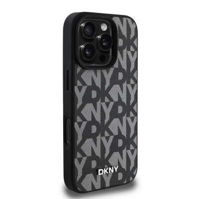 Apple iPhone 16 Pro Max Kılıf DKNY Orjinal Lisanslı M-safe Şarj Özellikli 3D Yazılı Grid Pattern Kapak - 13