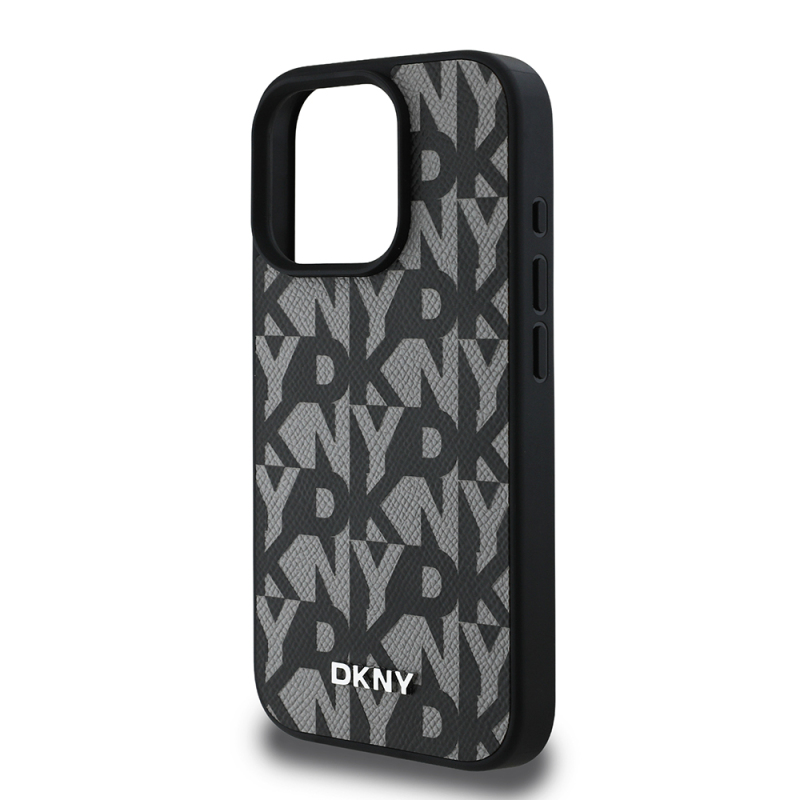 Apple iPhone 16 Pro Max Kılıf DKNY Orjinal Lisanslı M-safe Şarj Özellikli 3D Yazılı Grid Pattern Kapak - 15