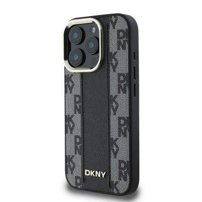 Apple iPhone 16 Pro Max Kılıf DKNY Orjinal Lisanslı Magsafe Şarj Özellikli 3D Yazılı Checkered Pattern Kapak - 4