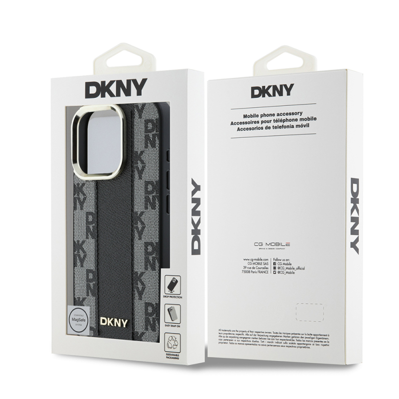 Apple iPhone 16 Pro Max Kılıf DKNY Orjinal Lisanslı Magsafe Şarj Özellikli 3D Yazılı Checkered Pattern Kapak - 10