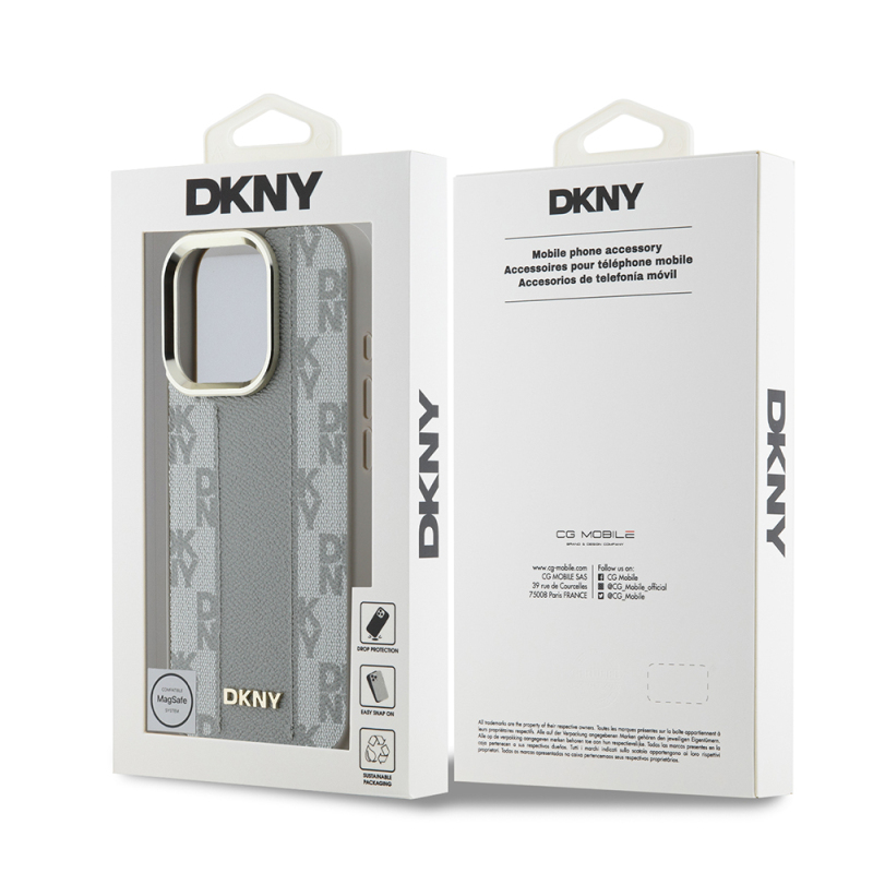 Apple iPhone 16 Pro Max Kılıf DKNY Orjinal Lisanslı Magsafe Şarj Özellikli 3D Yazılı Checkered Pattern Kapak - 17