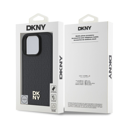 Apple iPhone 16 Pro Max Kılıf DKNY Orjinal Lisanslı Magsafe Şarj Özellikli 3D Yazılı Repeat Pattern Kapak - 17