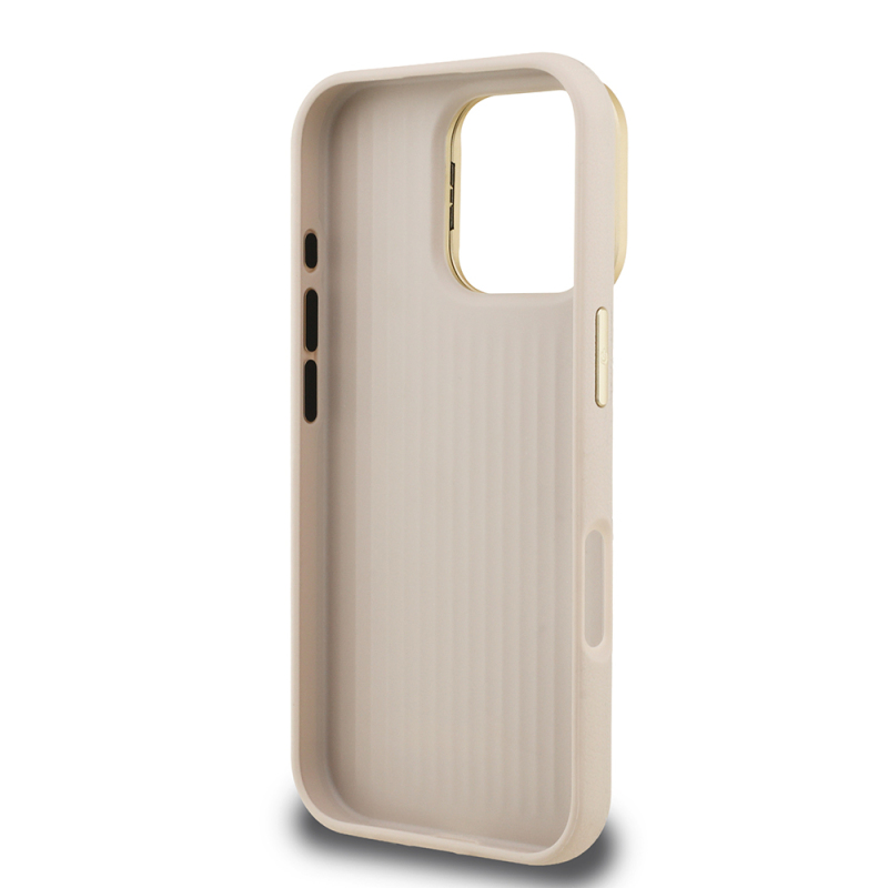 Apple iPhone 16 Pro Max Kılıf Guess Orjinal Lisanslı Grained Yazı Logolu Kamera Standlı Kapak - 11