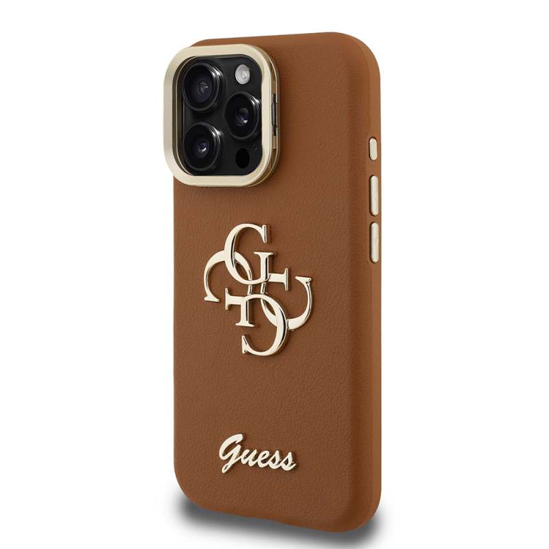Apple iPhone 16 Pro Max Kılıf Guess Orjinal Lisanslı Grained Yazı Logolu Kamera Standlı Kapak - 20