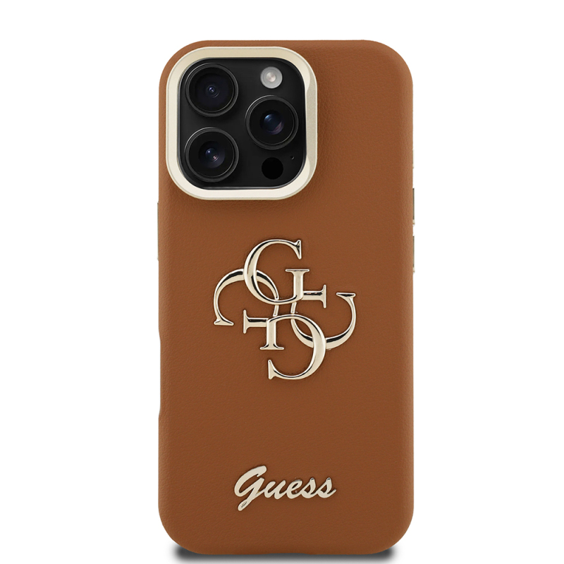 Apple iPhone 16 Pro Max Kılıf Guess Orjinal Lisanslı Grained Yazı Logolu Kamera Standlı Kapak - 21