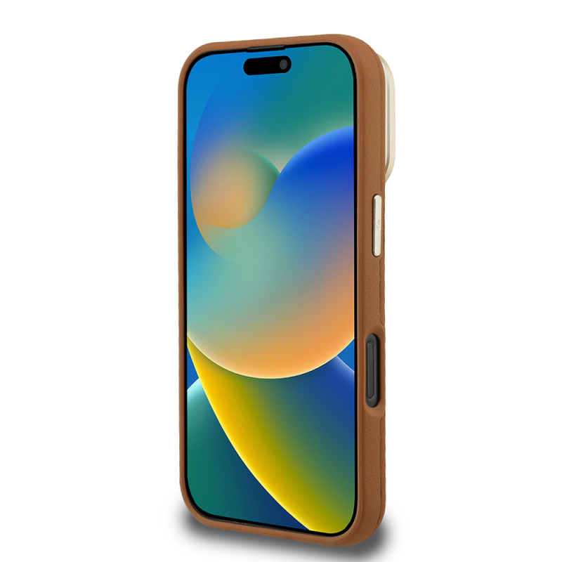 Apple iPhone 16 Pro Max Kılıf Guess Orjinal Lisanslı Grained Yazı Logolu Kamera Standlı Kapak - 23
