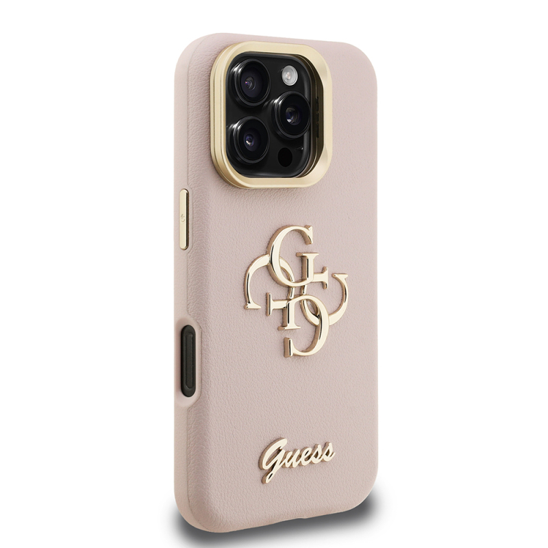 Apple iPhone 16 Pro Max Kılıf Guess Orjinal Lisanslı Grained Yazı Logolu Kamera Standlı Kapak - 29
