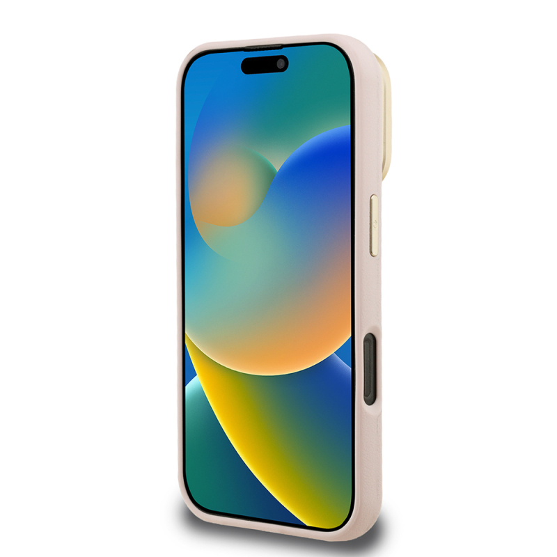 Apple iPhone 16 Pro Max Kılıf Guess Orjinal Lisanslı Grained Yazı Logolu Kamera Standlı Kapak - 30