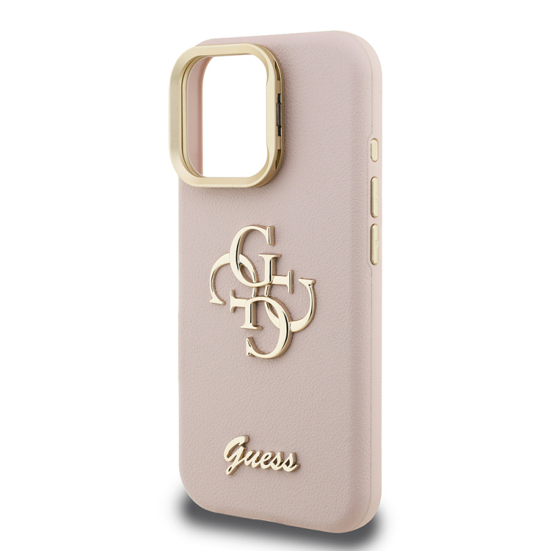 Apple iPhone 16 Pro Max Kılıf Guess Orjinal Lisanslı Grained Yazı Logolu Kamera Standlı Kapak - 31
