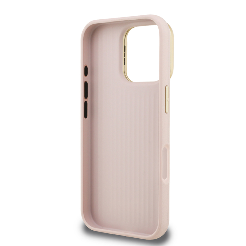 Apple iPhone 16 Pro Max Kılıf Guess Orjinal Lisanslı Grained Yazı Logolu Kamera Standlı Kapak - 32